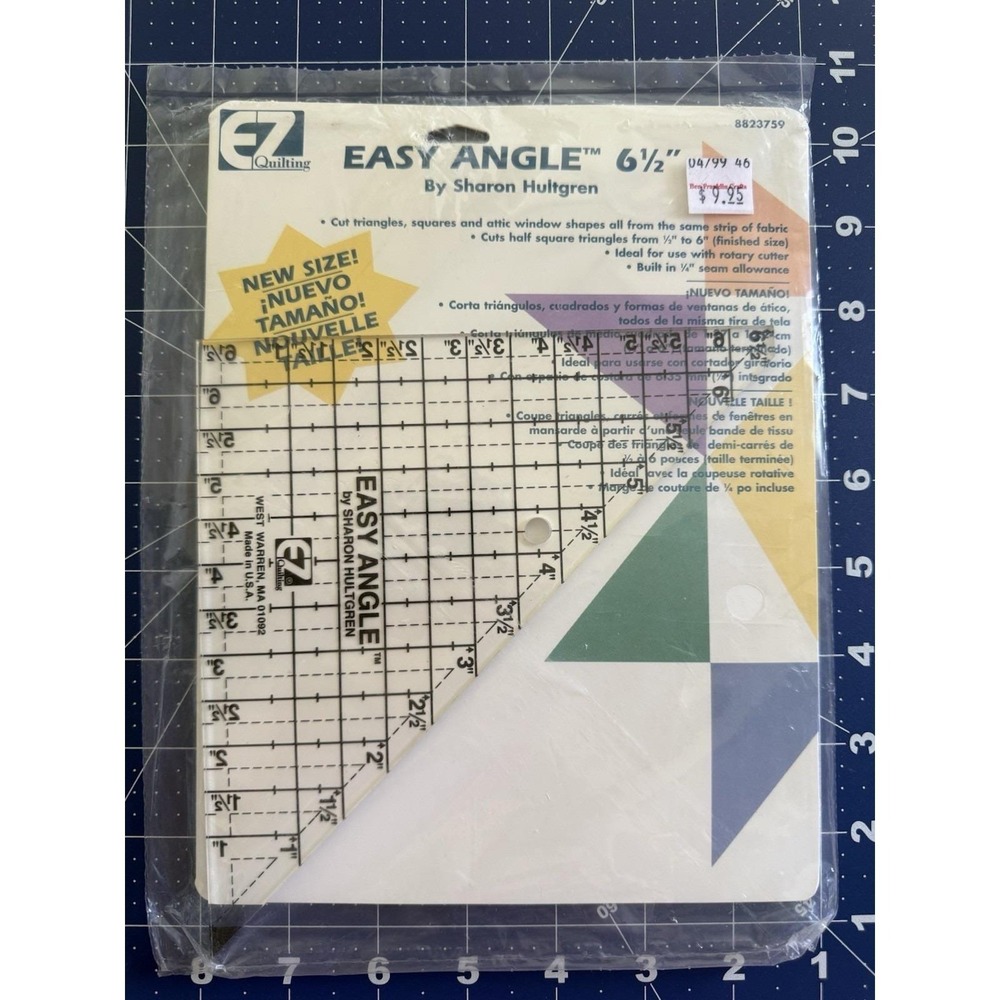Easy Angle Sharon Hultgren, EZ Quilting, Triangle Tool for Quilting 6 1/2" NOS